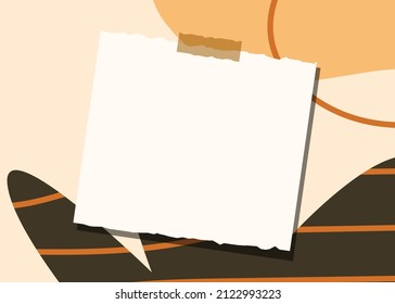 Paper Note on A Hand Drawn Abstract Shapes Background Vector Design eps10 great to be used as a paper note with high quality background design