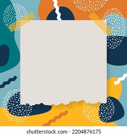 Paper note on memphis background. - Vector.