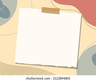 Paper Note on A Minimalist Boho Style Background Vector Design eps10 great to be used as a paper note with high quality background design