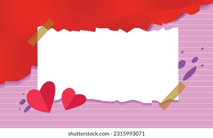 Paper note on torn ripped paper background