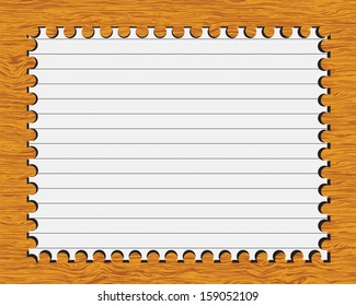 paper note on wood background
