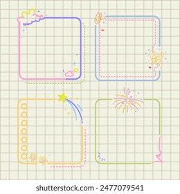 paper note pastel design for journal element pack