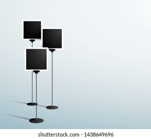 Paper Note Photo Frame Stand Text Box 3 Black