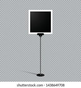 Paper Note Photo Frame Stand Text Box Single Black