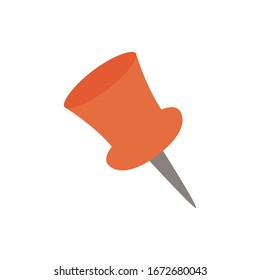 paper note pin flat style icon vector illustration design