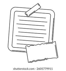 Paper note with pin. Frame or background for reminder.
