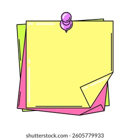 Paper note with pin. Frame or background for reminder.