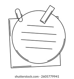 Paper note with pin. Frame or background for reminder.
