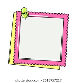 Nota de papel com pino. Quadro ou plano de fundo para lembrete.