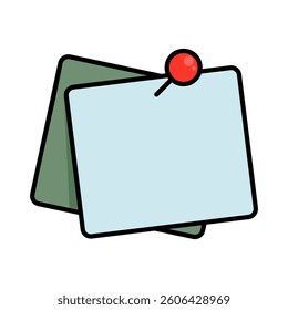 Paper note, post-it, label, sticker. Notes graphic element