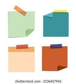 paper note set illustration eps10