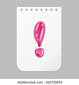 Paper note sheet for message vector illustration.