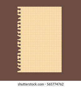 Paper note sheet for message vector illustration.