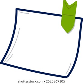 Paper Note Sheet With Sticker Vector Illustration