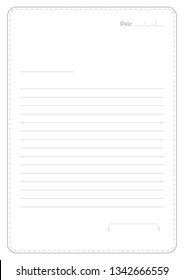 Paper Note size A4 frame with Stroke/ Vector Stock