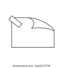 paper note with tape outline element