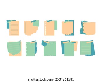 Paper Note Torn Element Set 