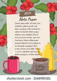 paper note vector frame background art design coffee vector illustration 