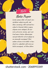 paper note vector frame background art design fruits paper note paper photo frame  
