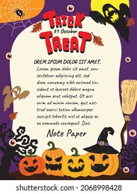 paper note vector frame background art design halloween vector illustration 