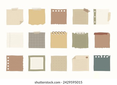 Paper Note Vector Illustration in Flat Style