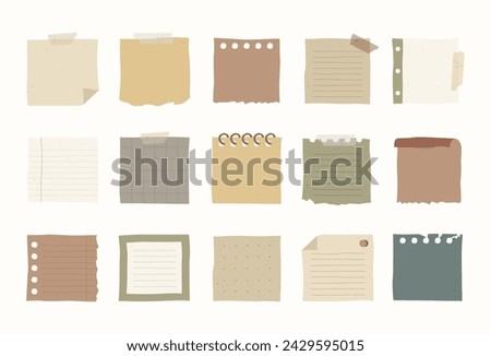 Paper Note Vector Illustration in Flat Style