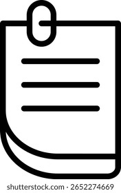 Paper Note vector line icon design