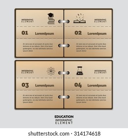  paper notebook design.education and business concept,can used for banner,infographic,data,presentation chart,sign,brochure,leaflet ,web.Vector illustration.