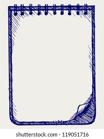 Paper with notebook. Doodle style
