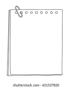 paper notebook hand drawn cute line art illustration