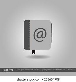 Paper notebook icon vector illustration eps10 on grey background