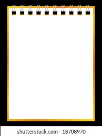 Paper notebook on black background