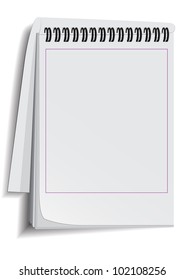  paper notebook is opened on a white background