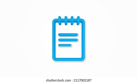 paper notebook realistic icon. 3d vector illustration. Isolated line color pictogram. Transparent shadows