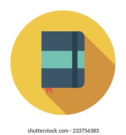 Paper notebook. Single flat color icon. Vector illustration.