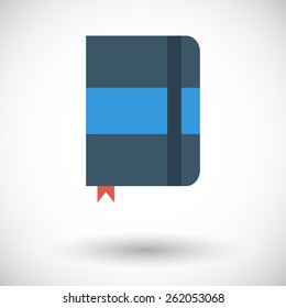 Paper notebook. Single flat icon on white background. Vector illustration.
