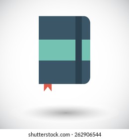 Paper notebook. Single flat icon on white background. Vector illustration.
