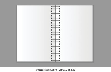 Notizbuch, zweiseitiges Notizbuch, Notizbuch, Notizbuchseiten, Vektorgrafik.