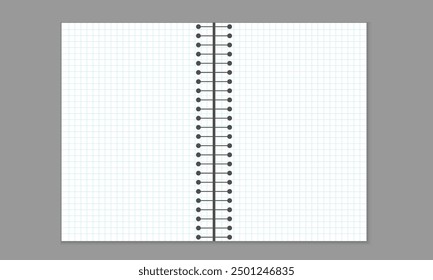 Papier Notizbuch, zweiseitiges Graphen Papier Notizbuch, Notizbuch Blatt, Notizbuch Seiten Vektorgrafik.