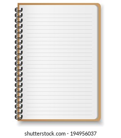 Paper notebook vector on white background