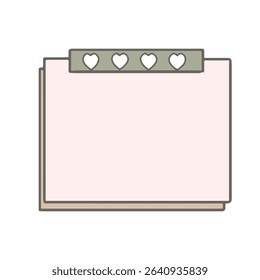 Paper noted pink and cute love