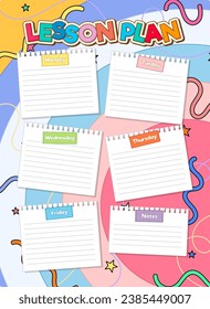 A paper notepad with a different day weekly lesson plan