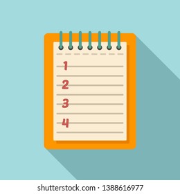 Paper notepad icon. Flat illustration of paper notepad vector icon for web design