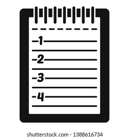 Paper notepad icon. Simple illustration of paper notepad vector icon for web design isolated on white background