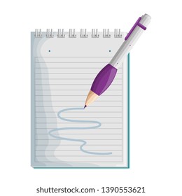 paper notepad with pen writing
