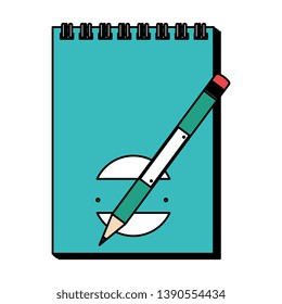 paper notepad with pencil writing