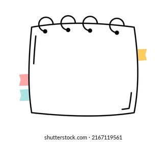 Paper notepad sheet with stickers icon. Vector illustration