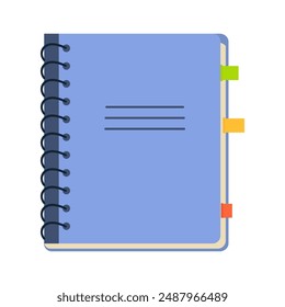 Paper notepads, diary set. Planners, organizers and albums for plans and notes.
Office and school vector concept: paper notepad on spiral. Isolated elements of documents in the workplace in business 