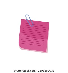 paper note,paper clip icon vector isolated on background