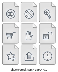 Paper notes basic icons set. Vector.